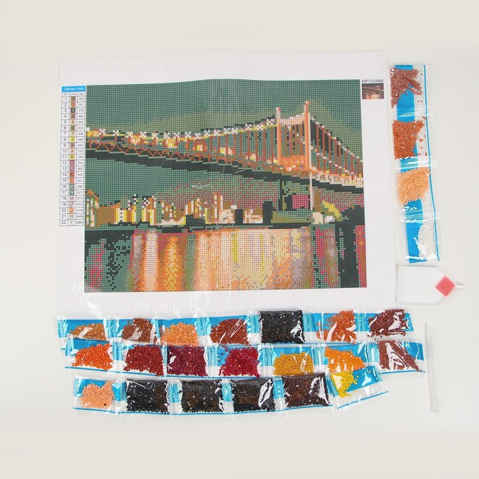 Алмазная мозаика с полным заполнением «Бруклинский мост» 30х40 см - фото 3 - id-p208571013