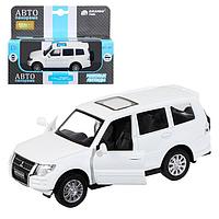 Машина металлическая Mitsubishi Pajero 4WD Turbo 1:43, инерция, открываются двери, цвет белый