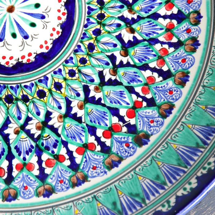Ляган Риштанская Керамика "Узоры", 42 см, синий - фото 6 - id-p208572512