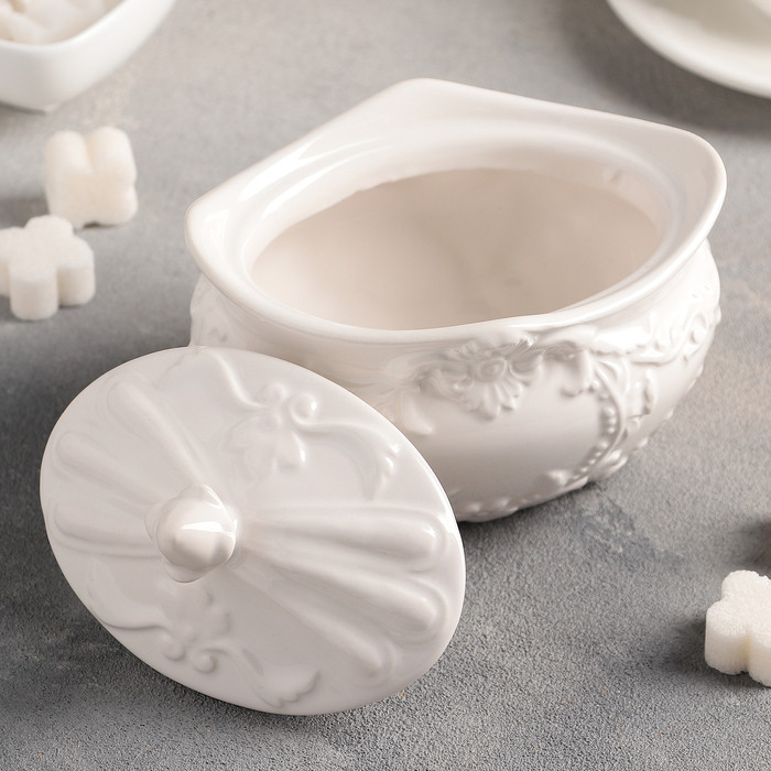 Сахарница керамическая«Винтаж», 300 мл, цвет белый - фото 2 - id-p208572152
