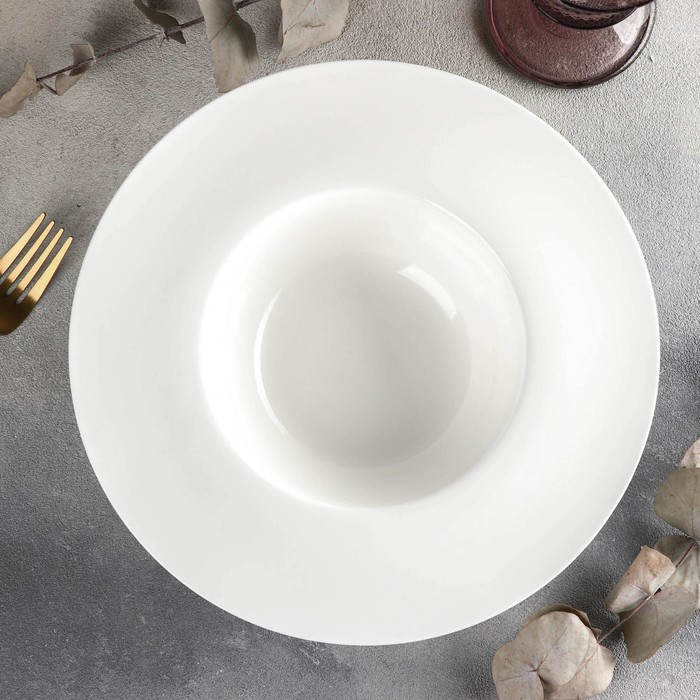 Тарелка фарфоровая для пасты Wilmax, 600 мл, d=25 см, цвет белый - фото 2 - id-p208573087