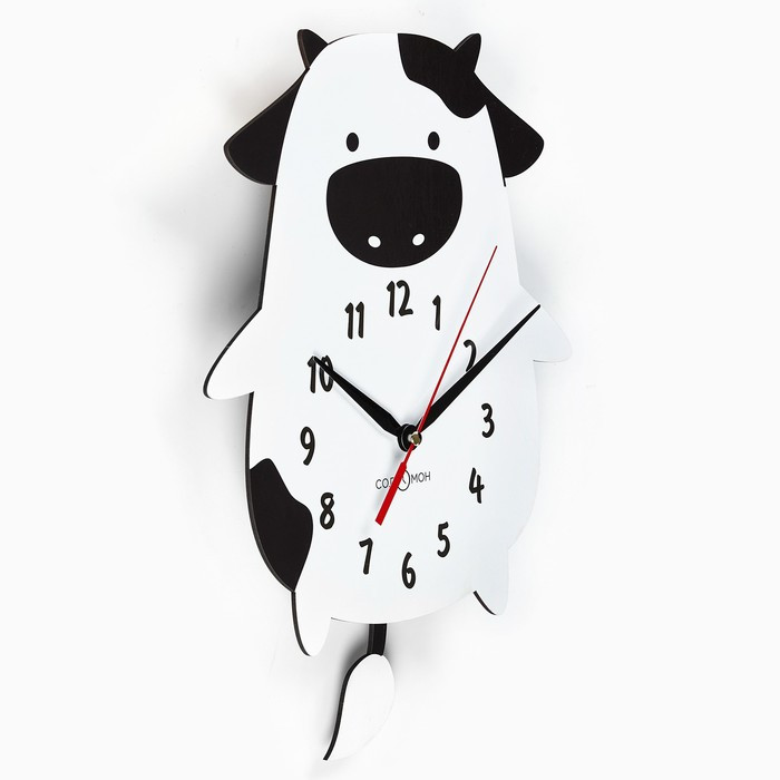 Часы настенные, серия: Детские, "Корова", с маятником, 37 х 27 см - фото 2 - id-p208567453