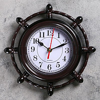 Часы настенные, серия: Море, "Мореплаватель", плавный ход, d-24 см, циферблат 15 см