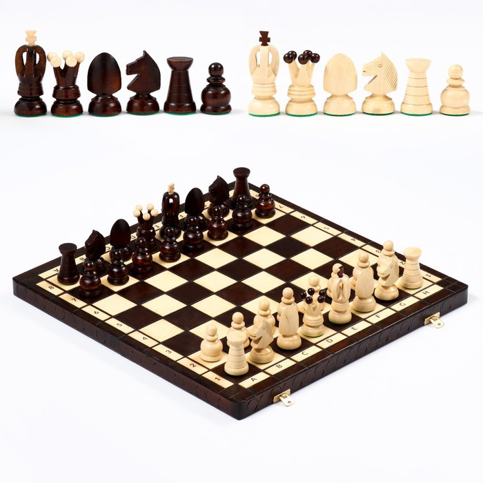 Шахматы "Королевские", 44 х 44 см, король h=8 см, пешка h-4.5 см - фото 1 - id-p208567082