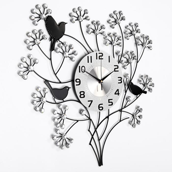 Часы настенные, серия: Ажур, "Весенний букет", плавный ход, d-22 см, 60 x 60 см - фото 2 - id-p208567578