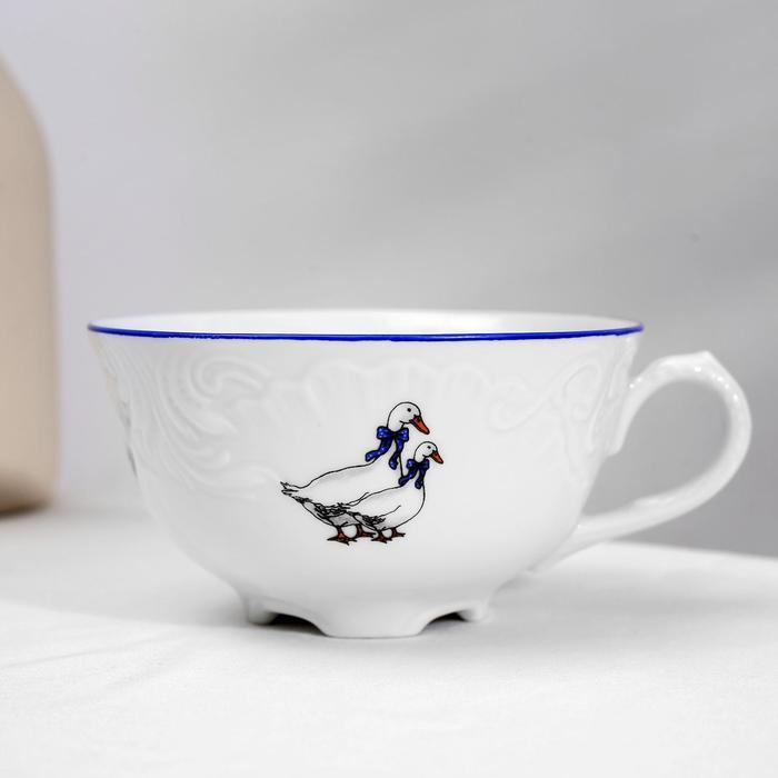 Чайный сервиз на 6 персон «Рококо. Гуси», 12 предметов: чашка 220 мл, блюдце d=15,5 см - фото 4 - id-p208572401