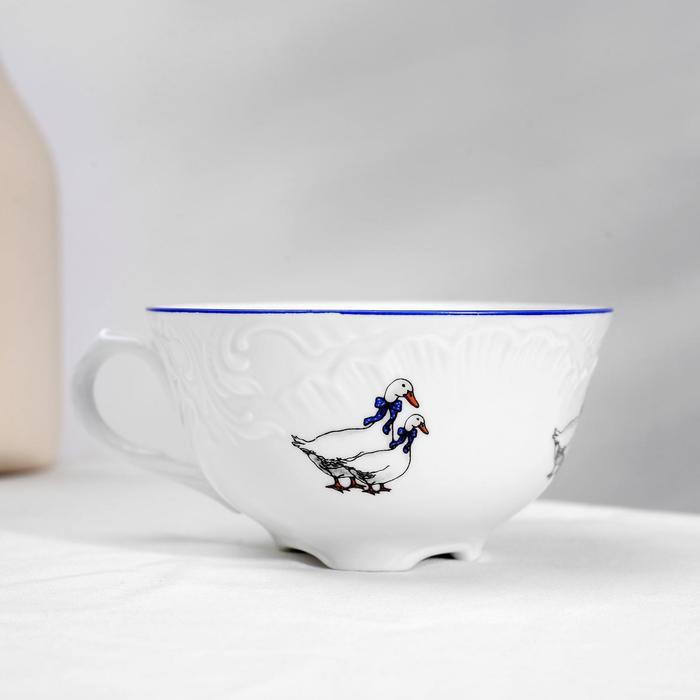 Чайный сервиз на 6 персон «Рококо. Гуси», 12 предметов: чашка 220 мл, блюдце d=15,5 см - фото 6 - id-p208572401