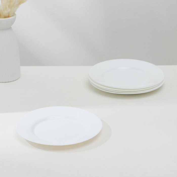Набор обеденных тарелок Luminarc EVERYDAY, d=24 см, стеклокерамика, 6 шт, цвет белый - фото 1 - id-p208573220