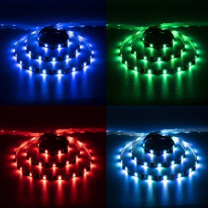 Комплект светодиодной ленты Luazon Lighting 5 м, IP65, SMD5050, 30 LED/м, USB, пульт ДУ, RGB - фото 1 - id-p208574255