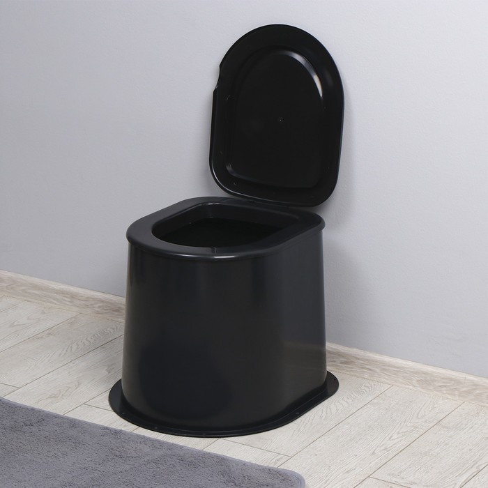 Туалет дачный, h = 35 см, без дна, с отверстиями для крепления к полу, чёрный - фото 1 - id-p208574264