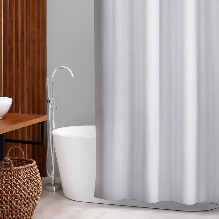 Штора для ванны SAVANNA «Классика», с люверсами, 180×180 см, полиэстер, цвет белый - фото 1 - id-p208575218