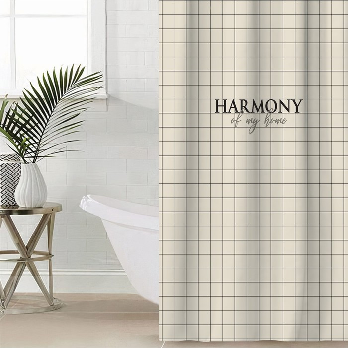 Штора для ванной Этель Harmony 145 х 180 см, полиэстер - фото 1 - id-p208575237