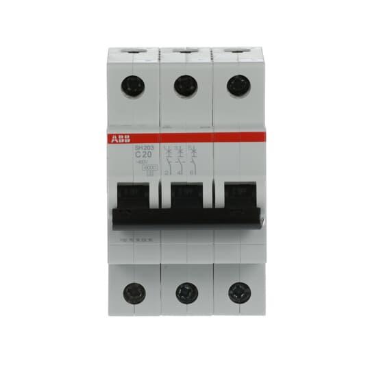 Авт. выключатель SH203-C20, 3P, 20А, хар-ка C, 6kA