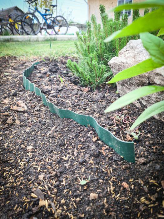 Бордюрная лента садовая Бордюр для клумбы газона пластиковый зеленый Ограждение для грядок 4 штуки - фото 6 - id-p208576437