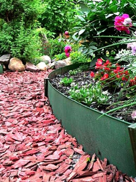Бордюрная лента садовая Бордюр для клумбы газона пластиковый зеленый Ограждение для грядок 20 см - фото 4 - id-p208576438