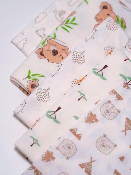 Муслиновые пеленки для новорожденных детские набор 5 штук многоразовые для младенца ребенка - фото 10 - id-p208576448