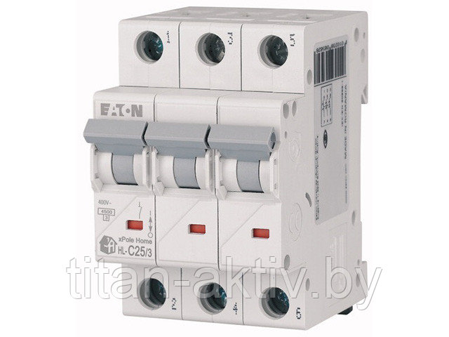 Автоматич. выключатель Eaton HL-C25/3, 3P, 25A, тип C, 4.5кA, 3M