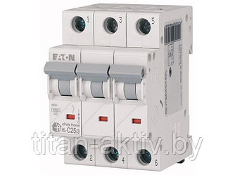 Автоматич. выключатель Eaton HL-C25/3, 3P, 25A, тип C, 4.5кA, 3M