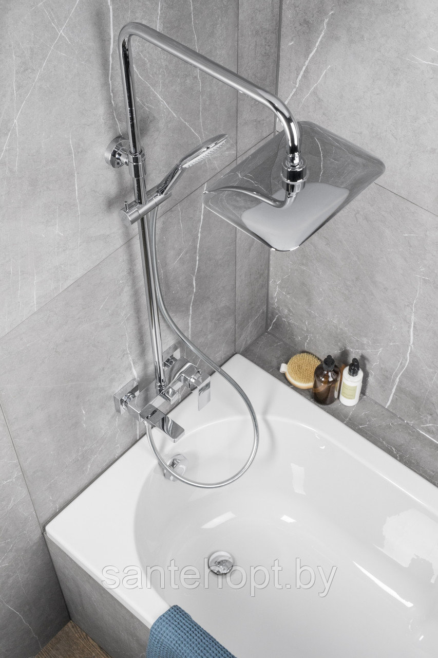 Душевая колонна со смесителем для ванны со складным изливом Armatura Logon, хром - фото 4 - id-p208582239