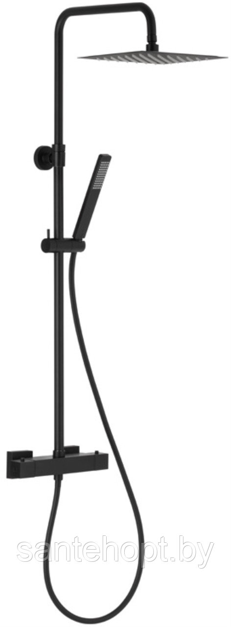 Душевая колонна с темостатическим смесителем для душа Armatura Logon Black Premium, черный