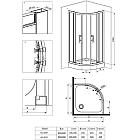 Кабина полукруглая  Deante Jasmin, стекло прозрачное, 80х80х185см, фото 2