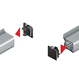 Комплект торцевых заглушек для прямоугольного бортика R3600, цвет 07 серый, фото 2