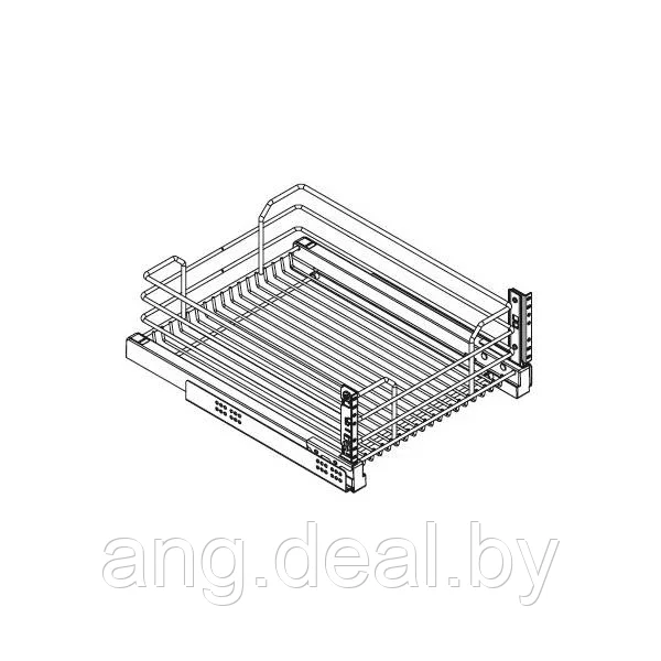 Сетка в базу 450 выдвижная с доводчиком, отделка хром - фото 2 - id-p208583135
