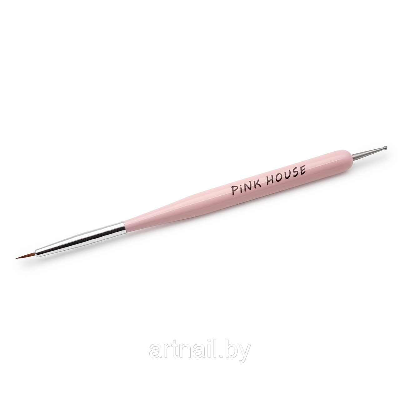 Кисть Макарун розовая круглая с дотсом 5мм, PINK HOUSE - фото 1 - id-p208587921