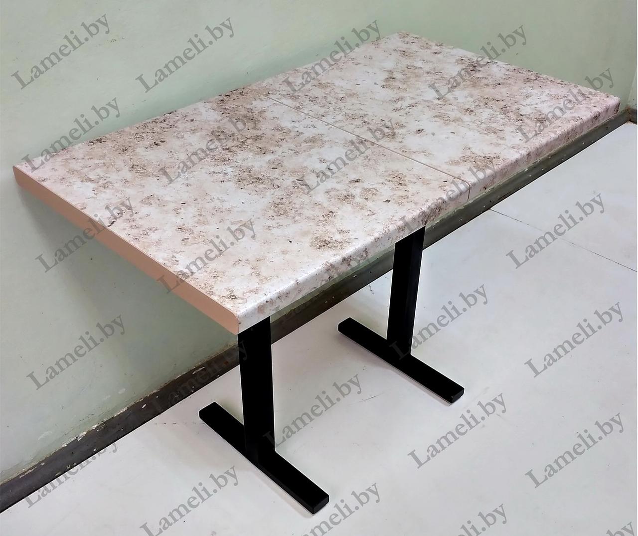 Удобный кухонный стол на металлокаркасе серии "Н" из постформинга, массива дуба или ЛДСП с выбором раз - фото 5 - id-p195488770
