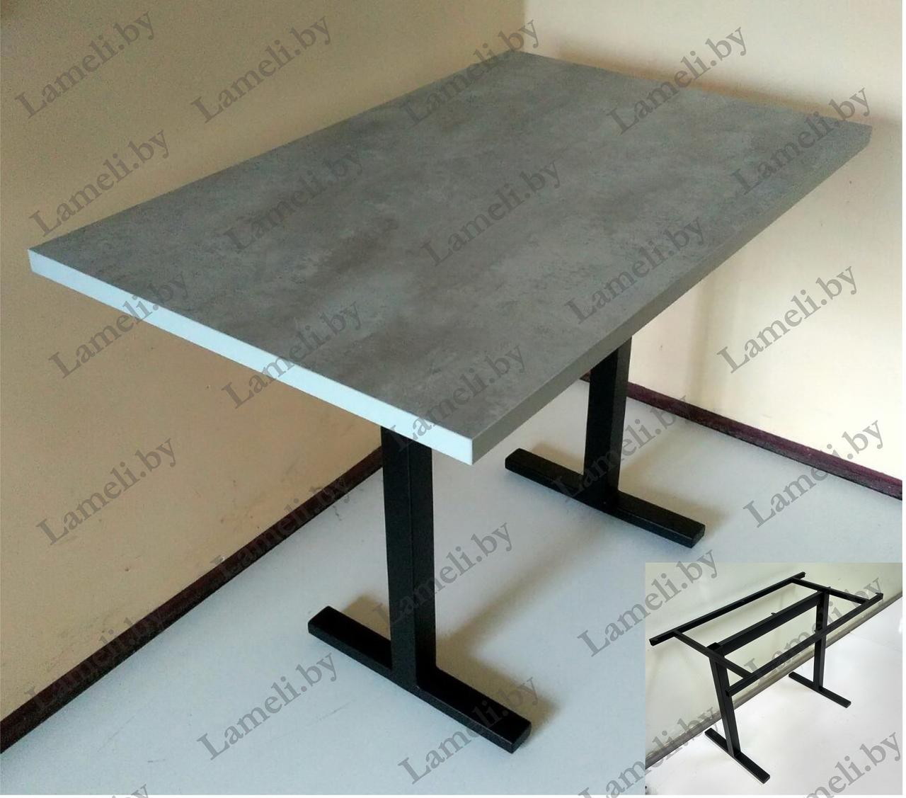 Кухонный стол на удобном металлокаркасе серии "Н" из постформинга, массива дуба или ЛДСП с выбором раз - фото 5 - id-p208605311