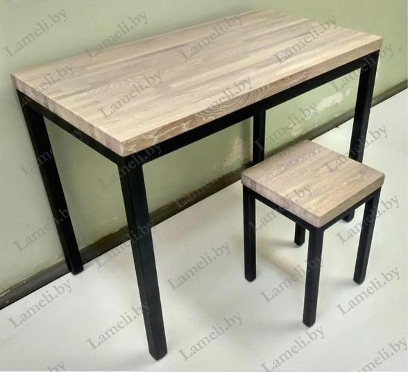 Стол кухонный на металлокаркасе серии "Т" из постформинга, массива дуба или ЛДСП с выбором размера и цвета - фото 6 - id-p92669150