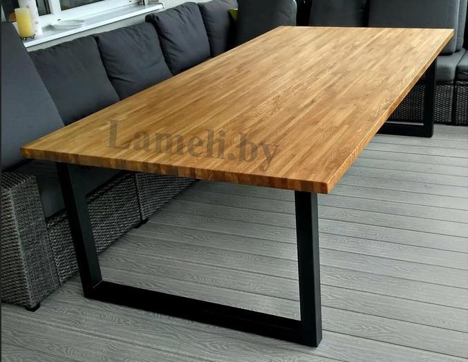 Стол кухонный на металлокаркасе серии "О" из постформинга, массива дуба или ЛДСП с выбором размера и цвета - фото 7 - id-p94305312