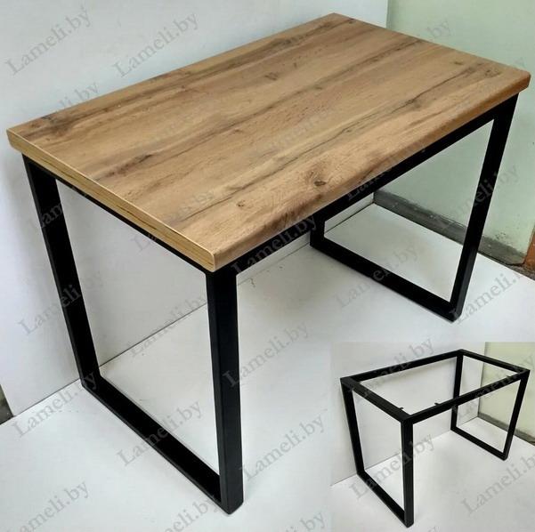 Стол кухонный на металлокаркасе серии "О" из постформинга, массива дуба или ЛДСП с выбором размера и цвета - фото 8 - id-p208616098