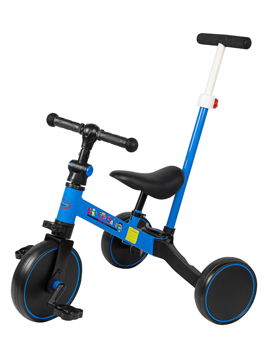 Детский велосипед-беговел с ручкой Kid's Care 003T (синий)