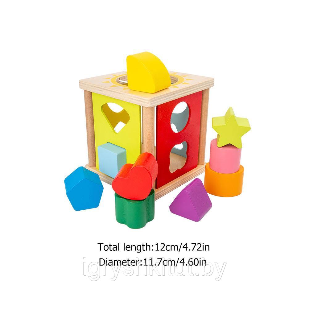 Деревянная игрушка сортер Кубик логический - фото 1 - id-p208630284