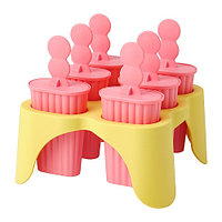 IKEA/ УППФИЛЛД форма для мороженого, розовый/желтый 6 шт