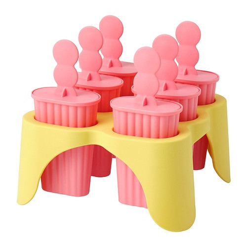 IKEA/ УППФИЛЛД форма для мороженого, розовый/желтый 6 шт - фото 1 - id-p208630288