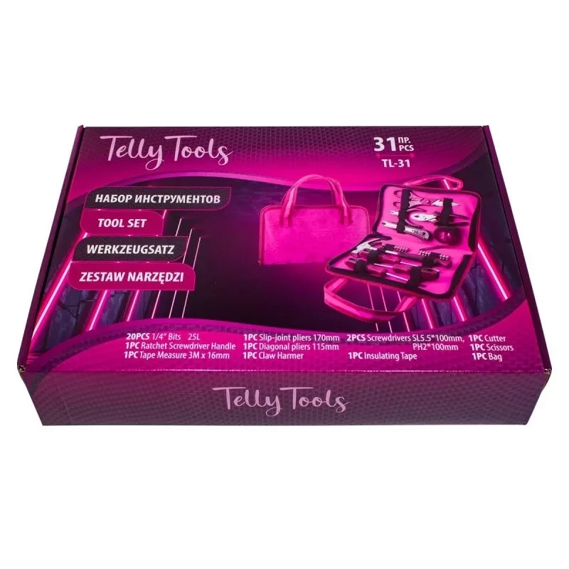 Набор инструментов TELLY TOOLS 31пр. TL-31 в сумке - фото 3 - id-p208635095