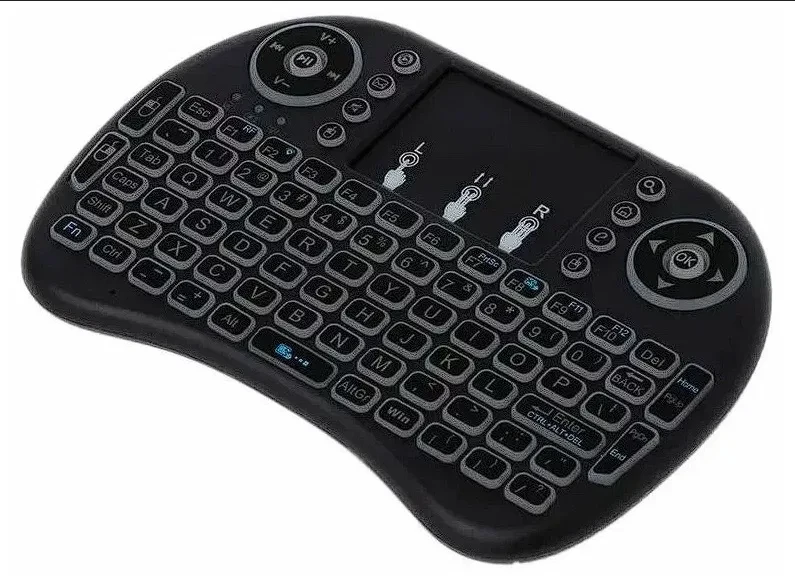 Беспроводная USB клавиатура джойстик с тачпадом для TV Mini Keyboard (клавиатура на русском и английском - фото 3 - id-p208635149