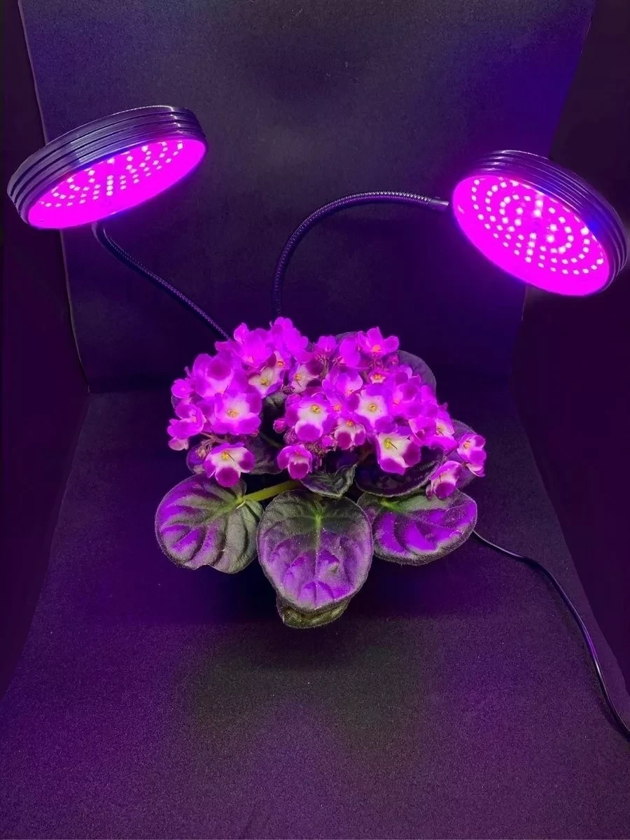 Фитолампа-светильник для выращивания растений круглая LED Grow Light (2 лепестка) - фото 2 - id-p208635153