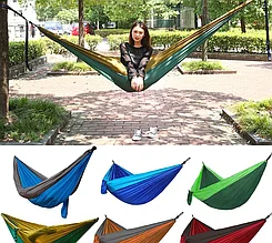 Гамак подвесной двухместный "Hammock Swing" Ультралёгкий и сверхпрочный! (Крепления в комплекте) 270х140 см