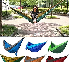 Гамак подвесной двухместный "Hammock Swing" Ультралёгкий и сверхпрочный! (Крепления в комплекте) 270х140 см, фото 2