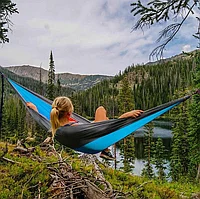 Гамак подвесной двухместный "Hammock Swing" Ультралёгкий и сверхпрочный! (Крепления в комплекте) 270х140 см