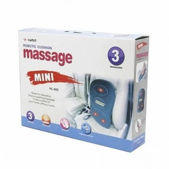 Массажная накидка для автомобиля и офиса с прогревом Robotic Cushion Massage HL-802 (три зоны массажа, 7 - фото 4 - id-p208644786