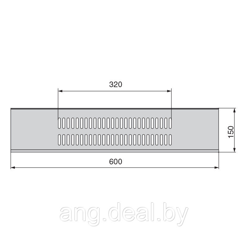 Решётка вентиляционная для цоколя H.150, L=600мм, отделка алюминий анодированный - фото 2 - id-p208650531