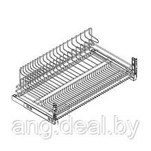 Сетка для посуды 1-уровневая в нижнюю базу 900 выдвижная, с доводчиком, отделка хром