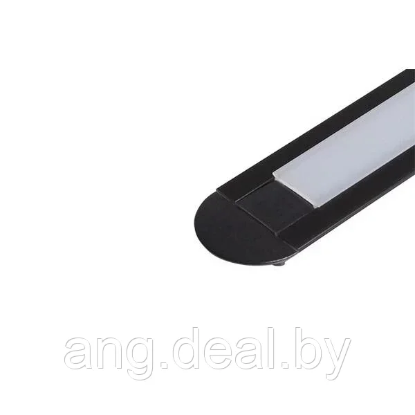 Комплект LED профиля 2206 L=3000мм, отделка черный, с матовым рассеивателем, заглушками 6 шт, врезной - фото 4 - id-p208652550