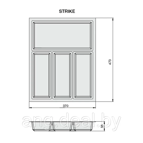 SKY Ёмкость в базу 450 (473х370) для столовых приборов, цвет белый - фото 2 - id-p208653548