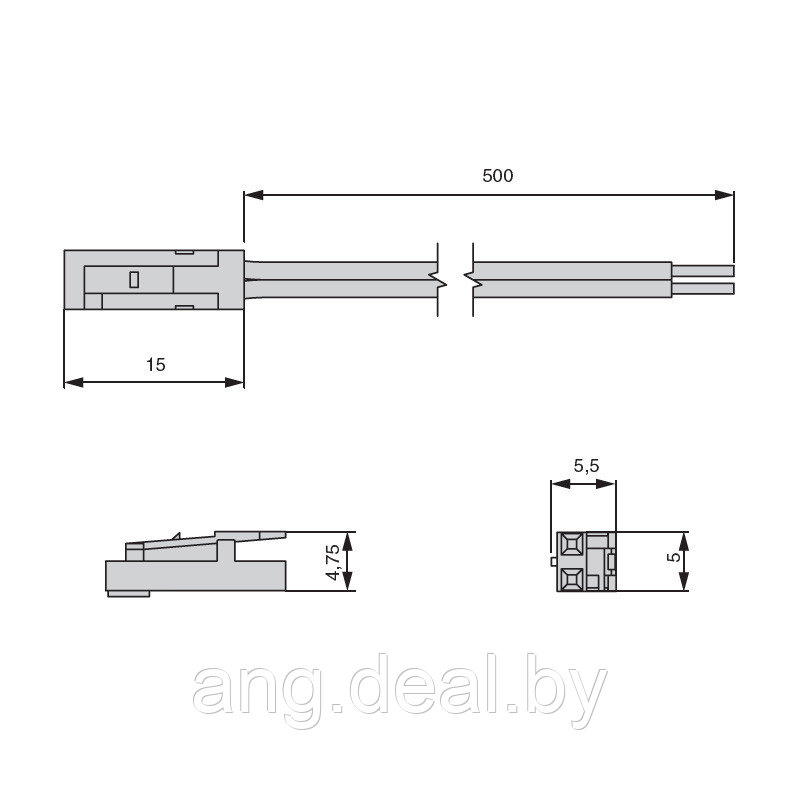 Провод соединительный 2x0.50mm2,12V, max. 5А, 500 мм с коннектором L813 - фото 2 - id-p208655601