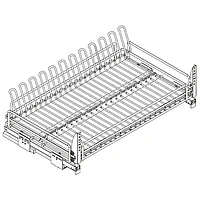 Ellite Сетка для посуды 1-уровневая в нижнюю базу 800 выдвижная, с доводчиком, отделка орион серый